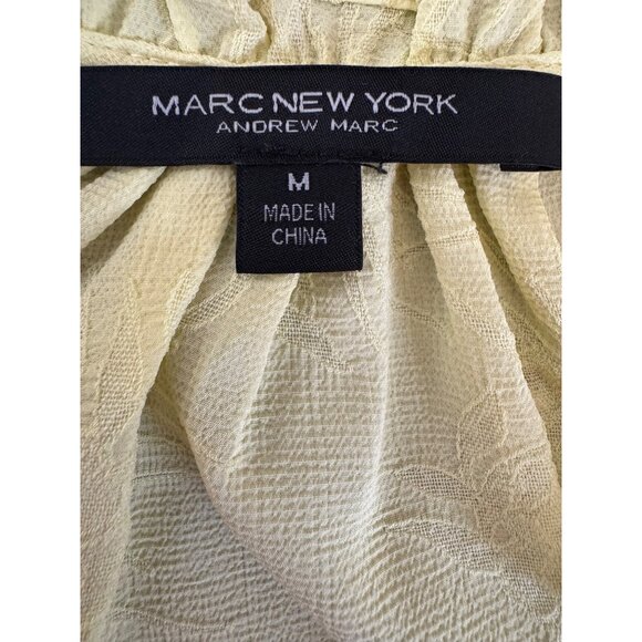 2/$30 Marc New York Andrew Marc M Beautiful Yellow Textured Blouse - Picture 3 of 12